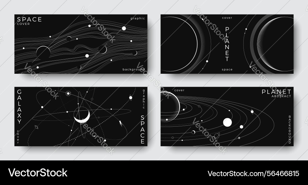 Set of abstract space horizontal backgrounds Set of abstract space horizontal backgrounds vector image