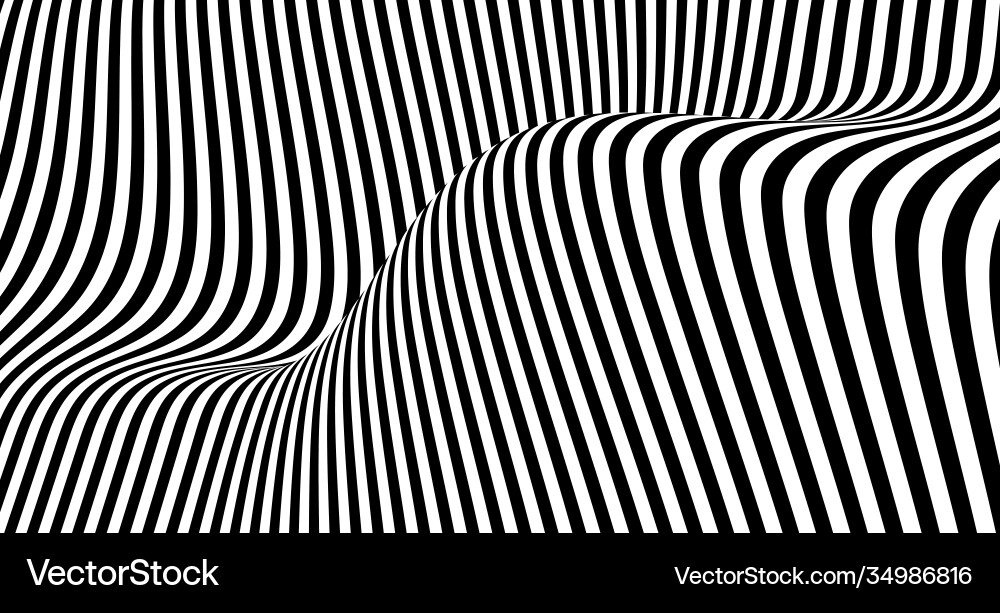 Abstract black and white line pattern design mesh vector image