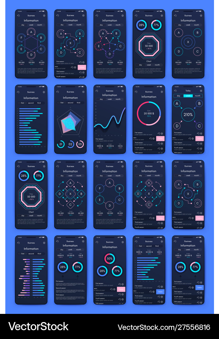 Different ui ux gui screens and flat web icons Different ui ux gui screens and flat web icons vector image