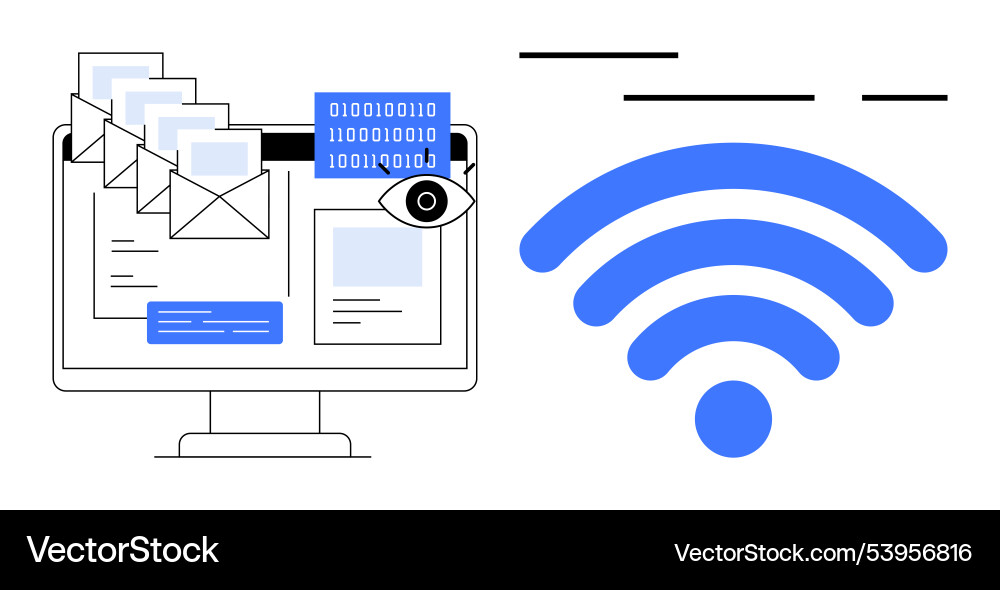 Digital communication and network security Digital communication and network security Vector Image