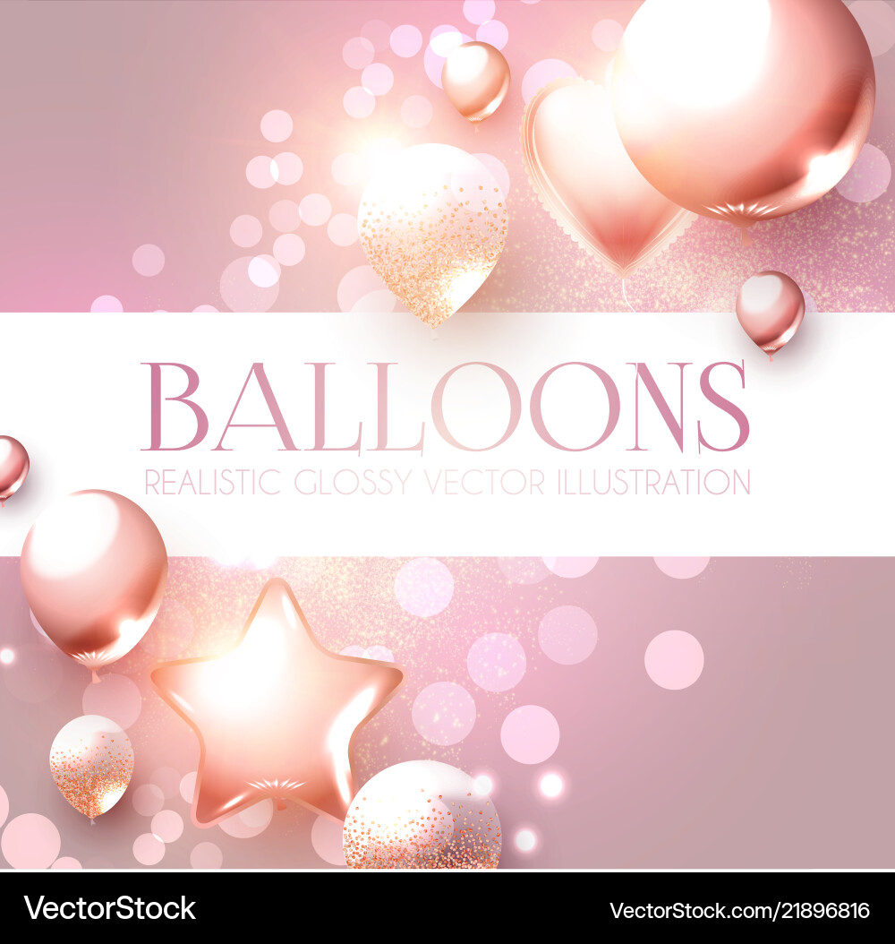 Elegante rosa fliegende Ballons mit bokeh-Effekt Elegante rosa fliegende Ballons mit bokeh-Effekt vektorbild