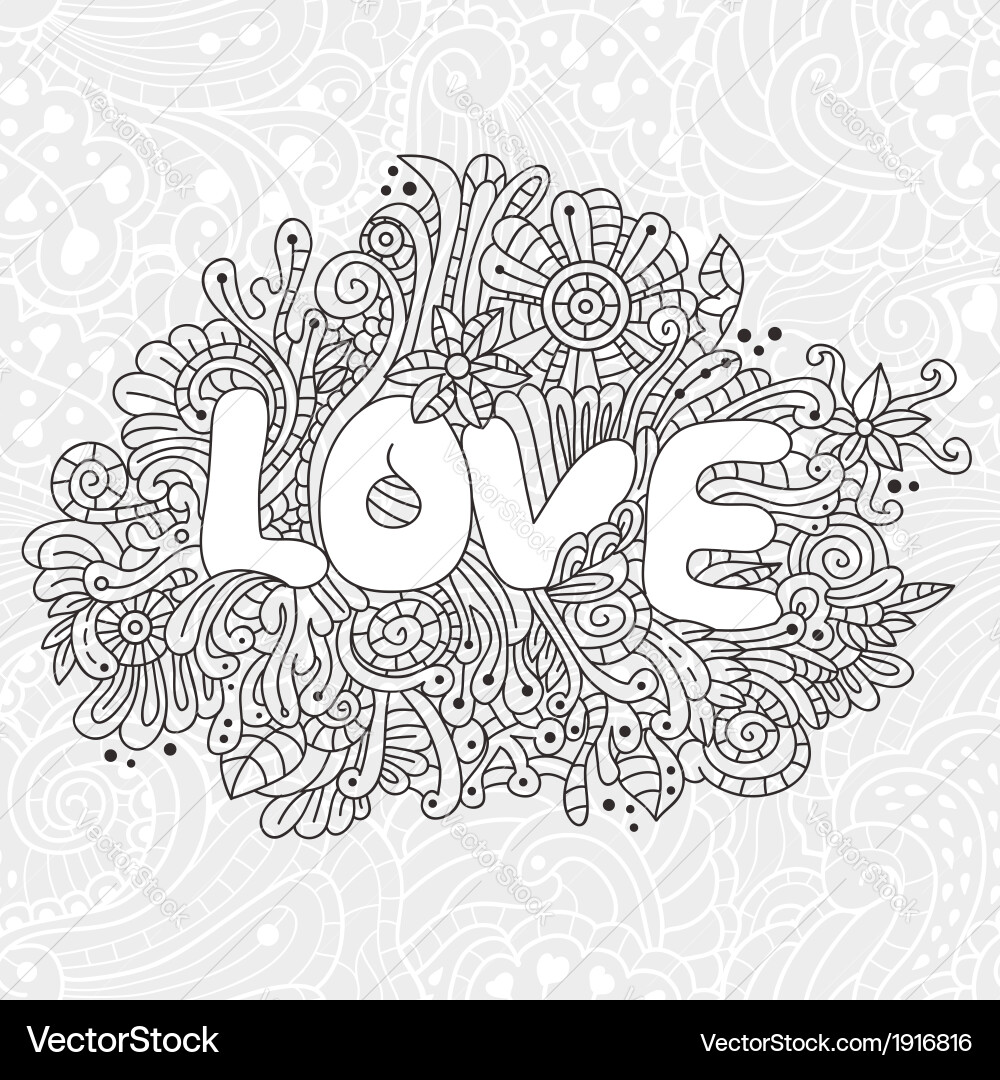 Floral Love Texture - Abstract Pattern Vector Image