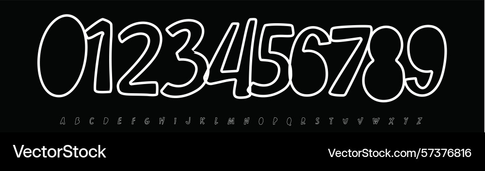 Font logo numbers numeric alphabet typography Font logo numbers numeric alphabet typography vector image