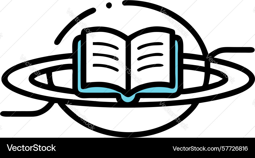 Open book with abstract lines dynamic knowledge vector image