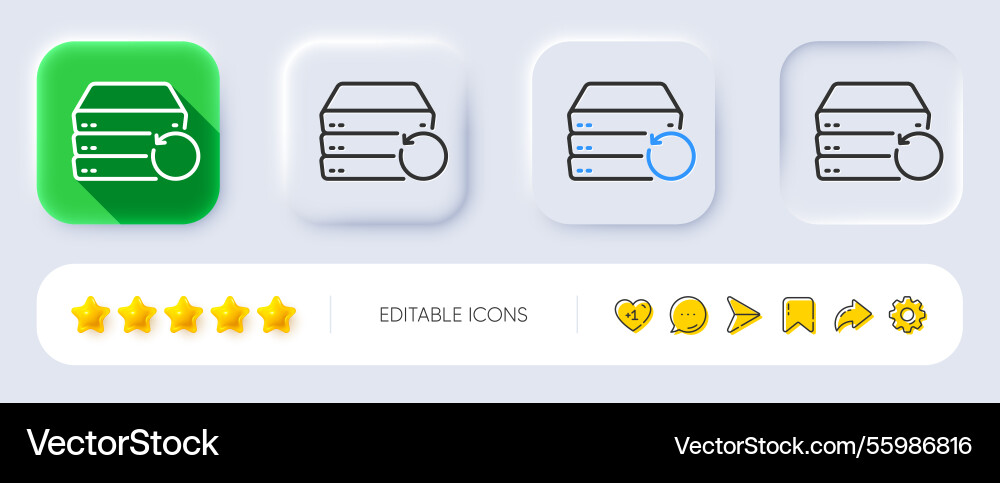 Recovery server line icon backup data sign vector image