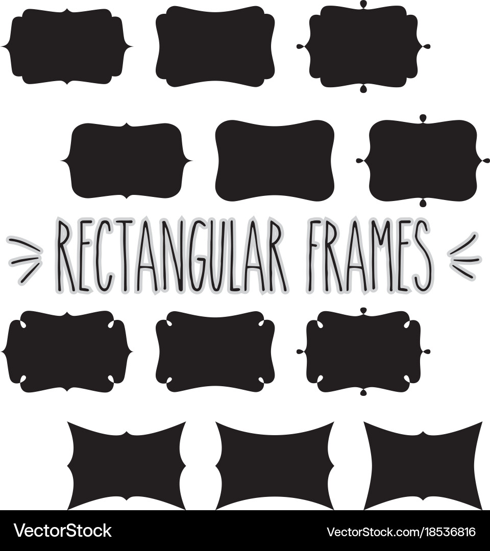 Rectangular frame silhouette vector image