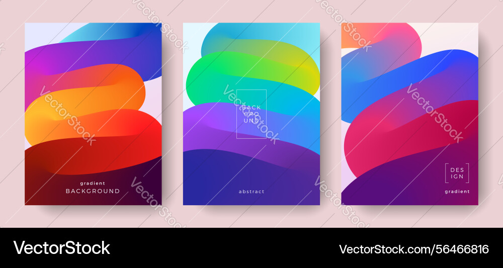Set of abstract backgrounds with rounded gradient Set of abstract backgrounds with rounded gradient vector image