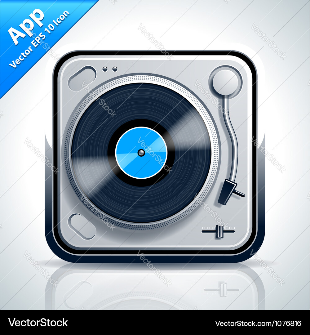 Vinyl Music App Icon vector image