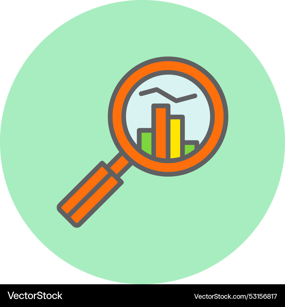 Analysis line filled circle icon Vector Image