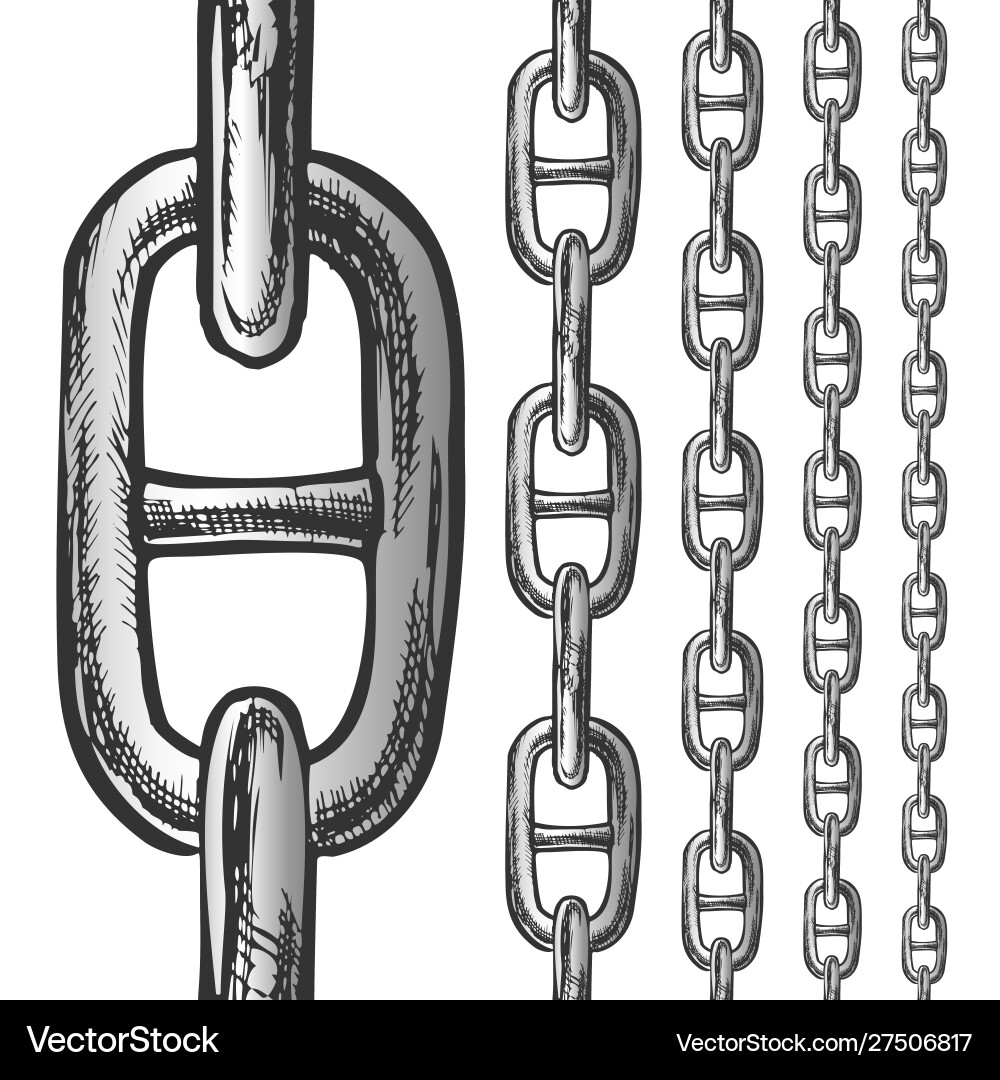 Chain and links seamless pattern in different Vector Image