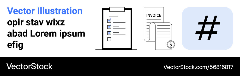 Checklist invoice and metadata tag concepts Checklist invoice and metadata tag concepts vector image