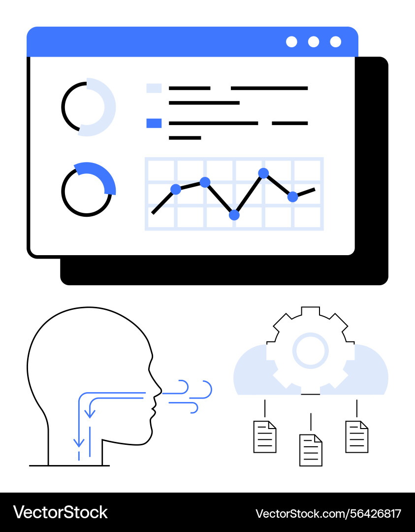 Data analysis tools with respiratory function Data analysis tools with respiratory function Vector Image