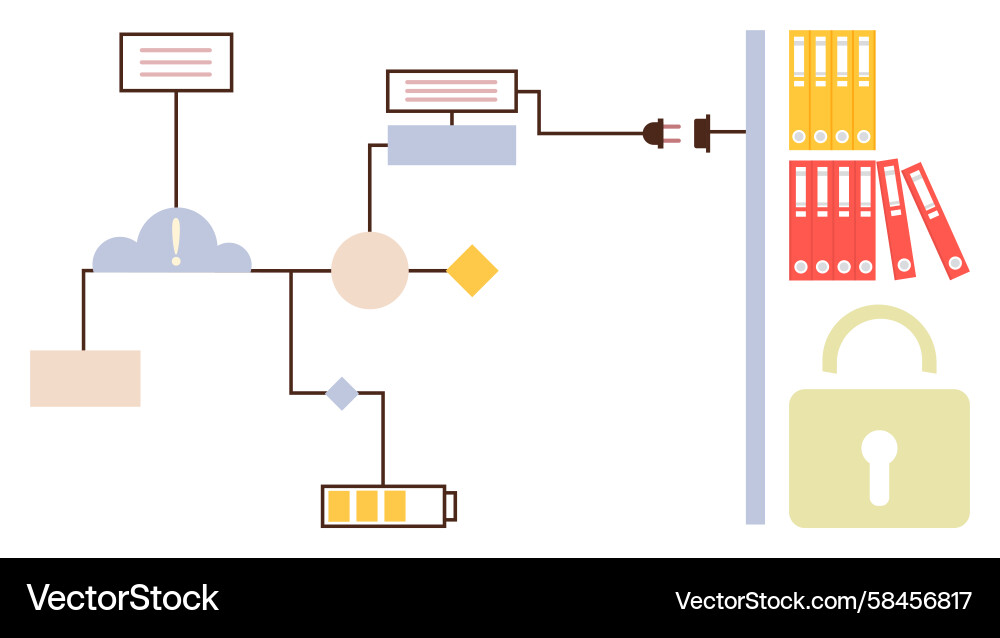 Data Flow & Security in the Cloud Vector Image