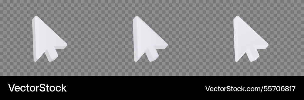 Digital mouse cursor icons on transparent grid Vector Image