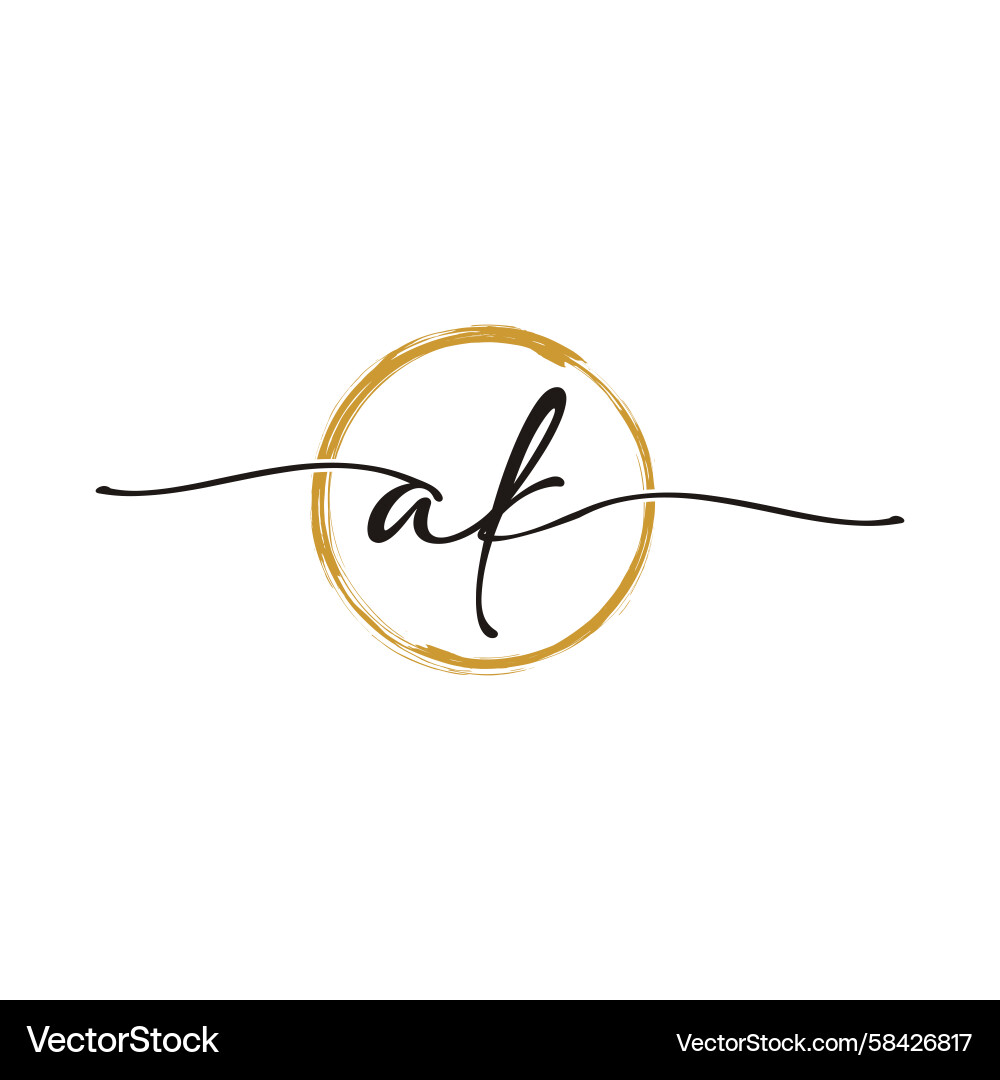 Elegant 'K' Initial Script Logo Vector Image