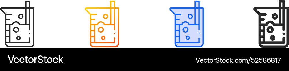 Flask iconthin linear gradient blue stroke Flask iconthin linear gradient blue stroke vector image