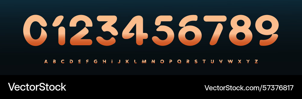 Font logo numbers numeric alphabet typography Font logo numbers numeric alphabet typography vector image