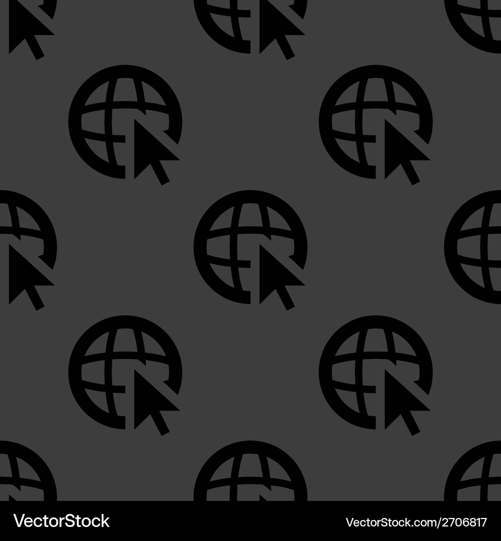 Globe web icon flat design seamless pattern Vector Image