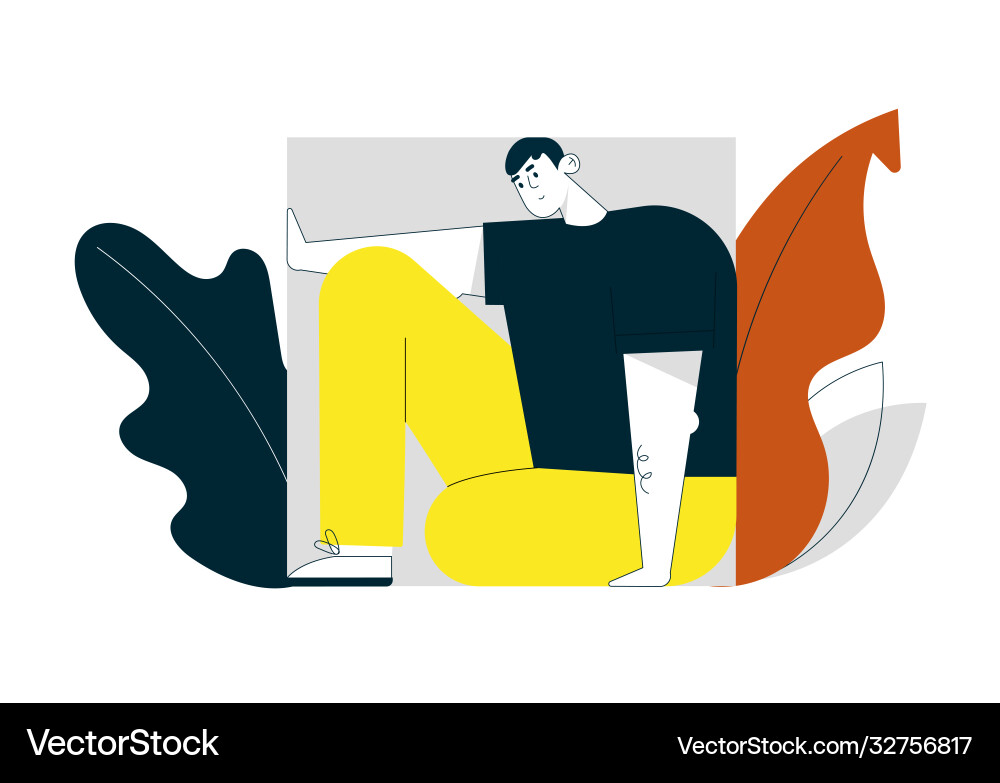 Linear character man Linear character man vector image