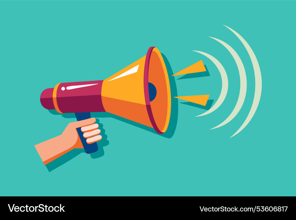 Megaphone icon amplifying your message Vector Image