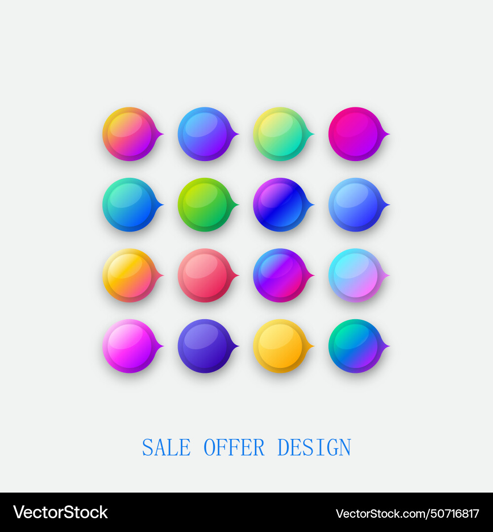 Set of colorful buttons Vector Image