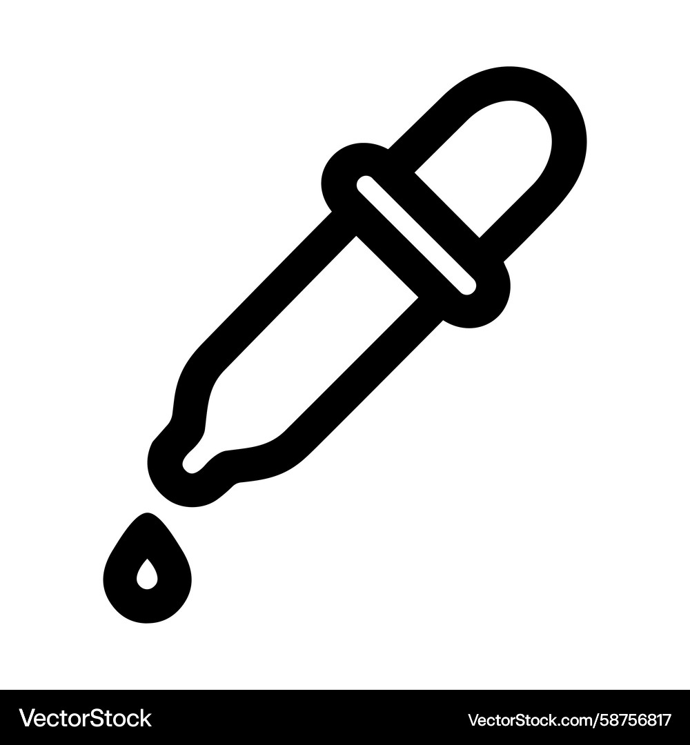 Simple Pipette with Droplet Vector Image