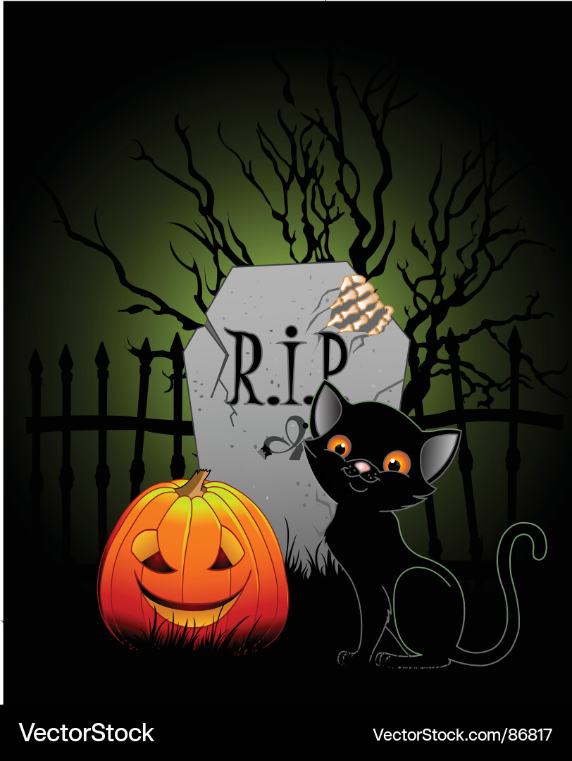 Spooky Cemetery at Dusk Vector Image