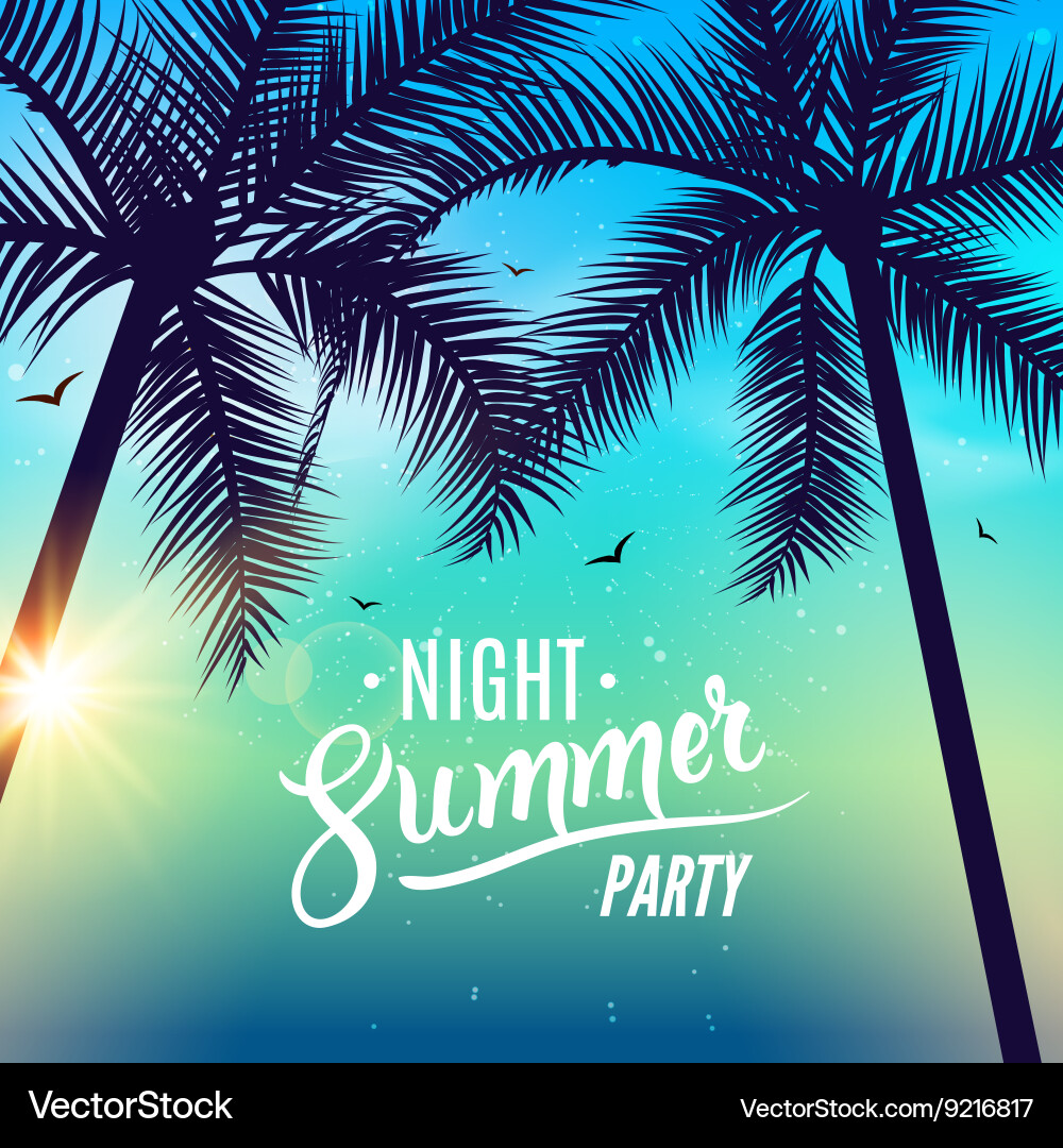 Tropische Sommernacht Party Vektorbild
