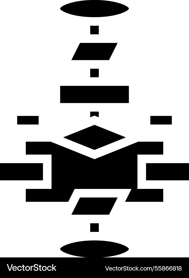 Algorithm Flussdiagramm Maschine lernen Glyph Symbol Algorithm Flussdiagramm Maschine lernen Glyph Symbol vektorbild