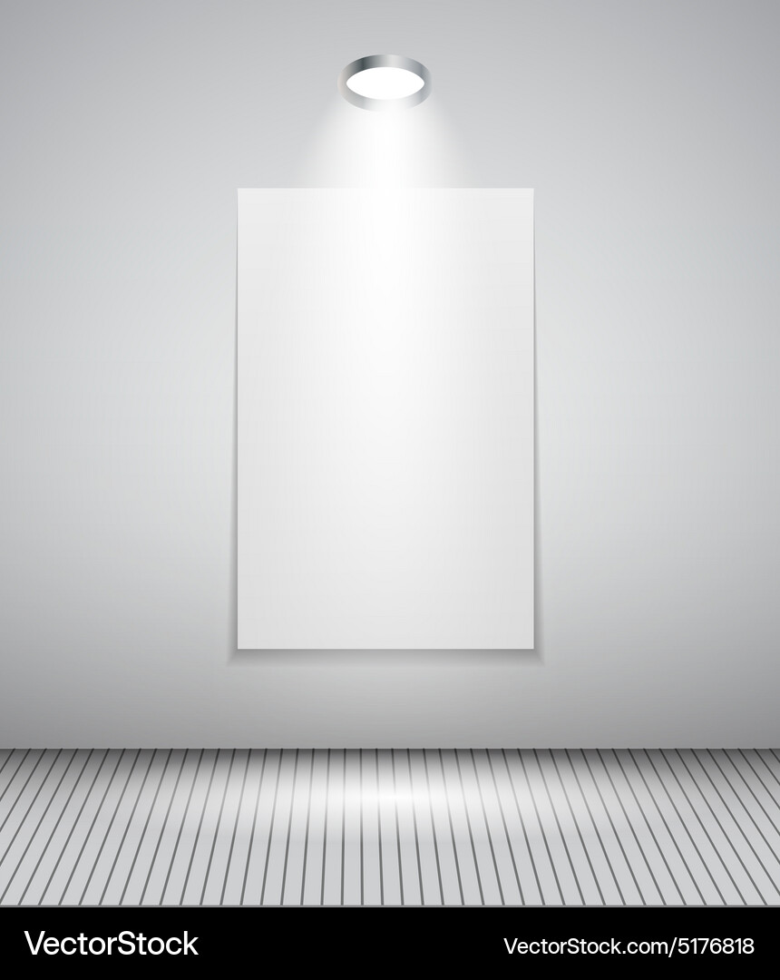 Background with lighting lamp and frame empty Vector Image