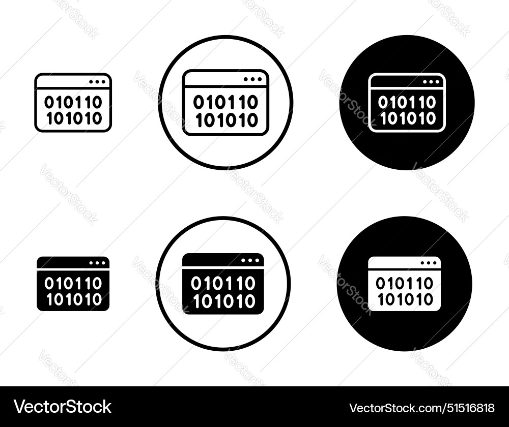 Binary code icon vector image