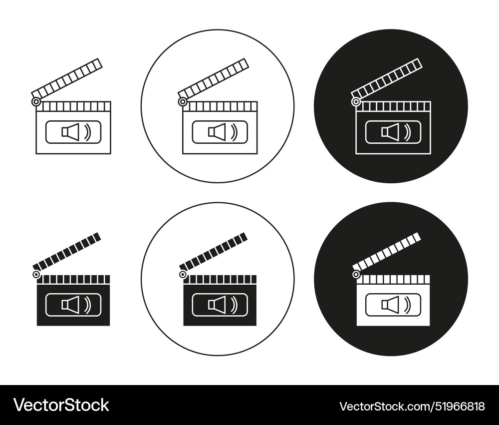 Casting call icon set in thin line outline style Vector Image