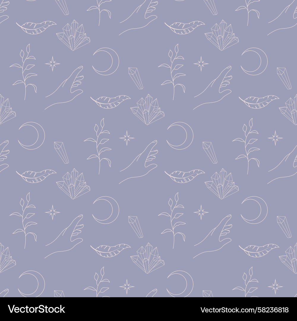Celestial Line Art Pattern Vector Image