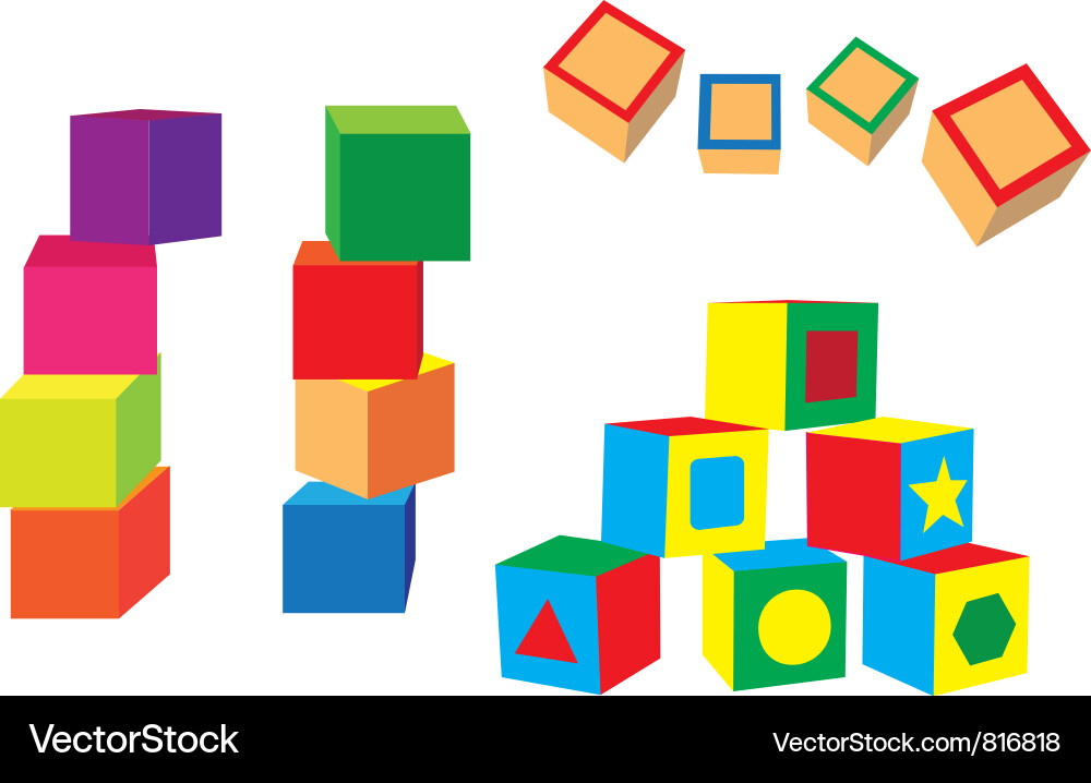 Colorful Block Stacks Vector Image
