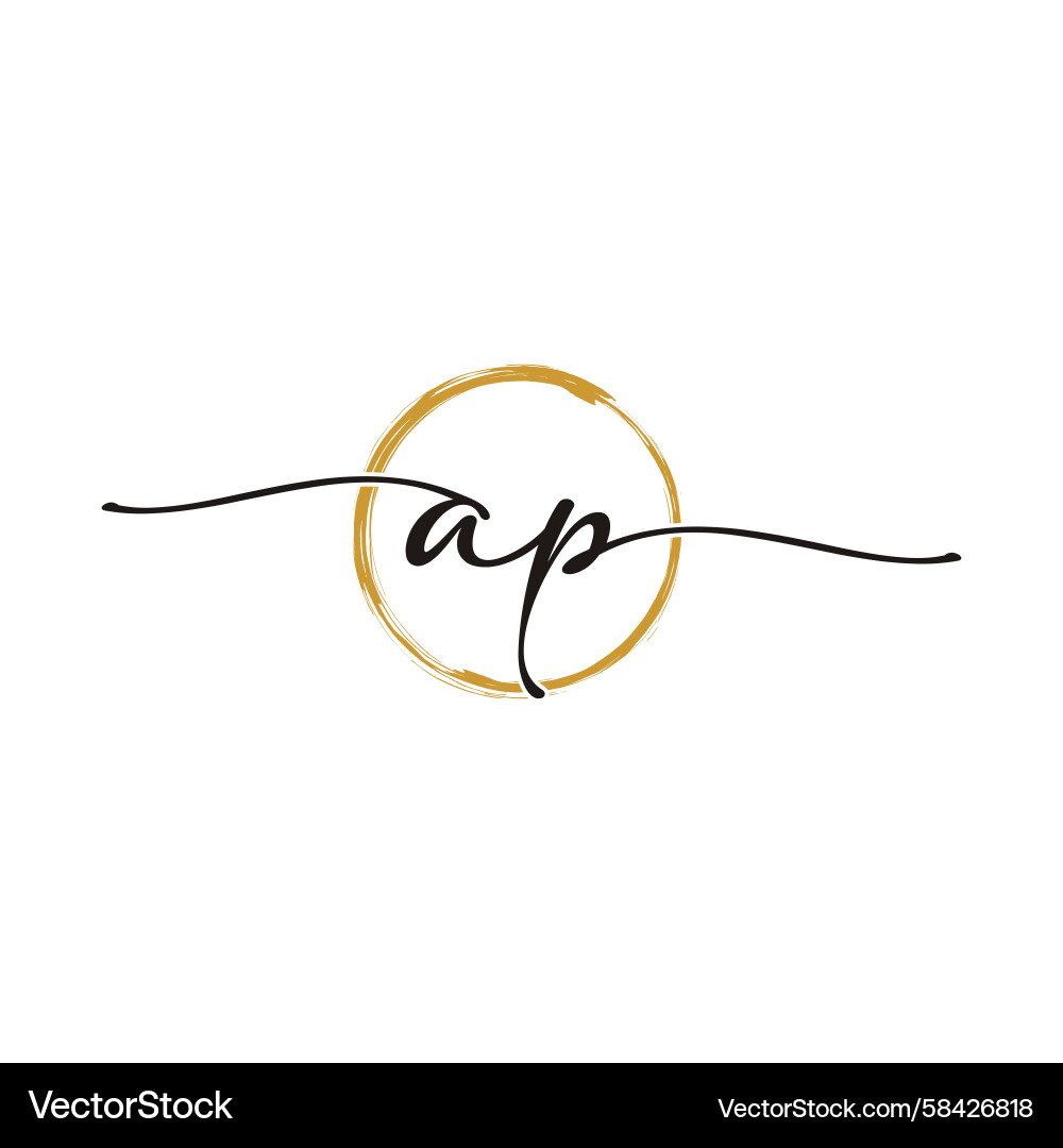 Elegant Initial P Script Logo Template Vector Image