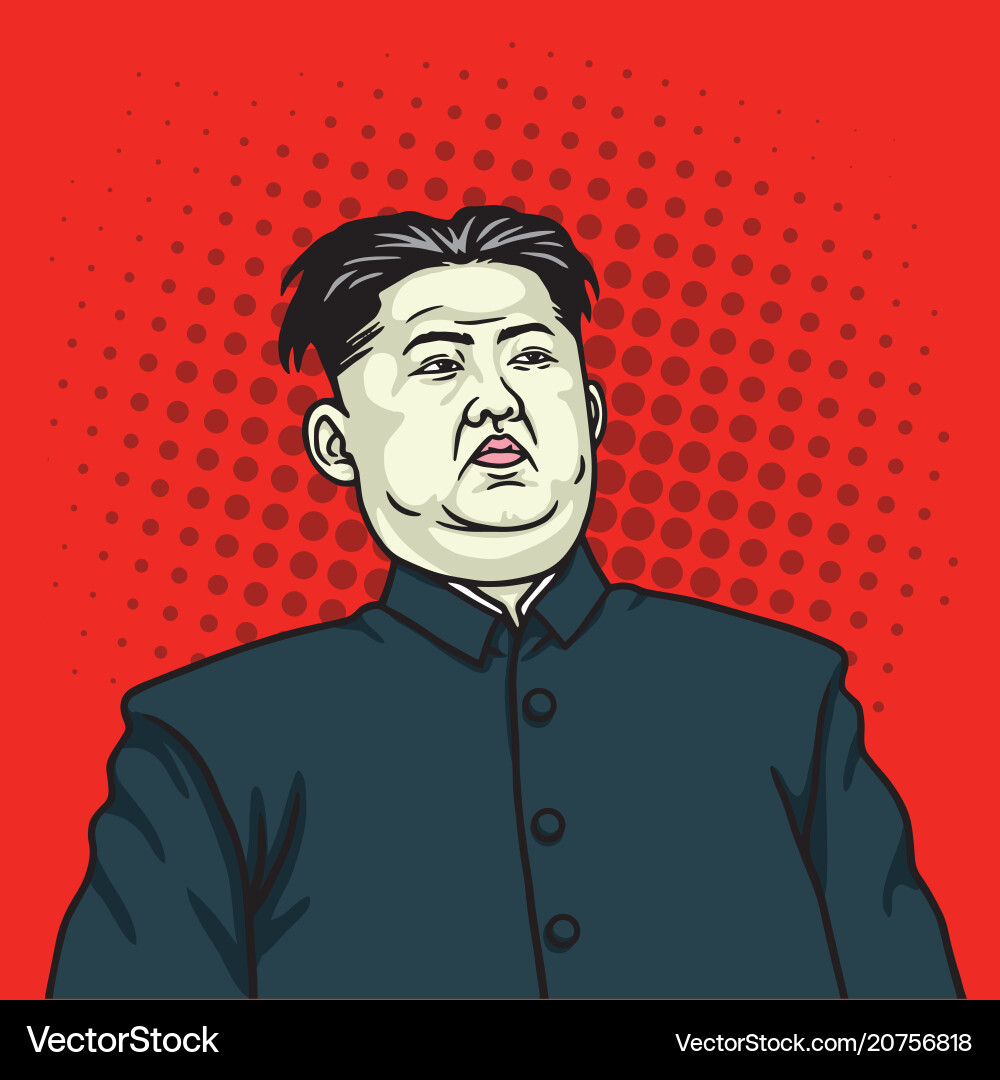 Kim jong un pop art portrait poster Kim jong un pop art portrait poster vector image