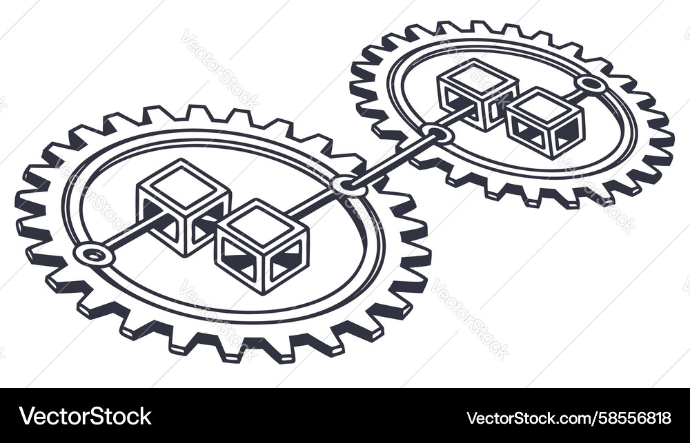 Mechanical gears and cogs technology system Vector Image