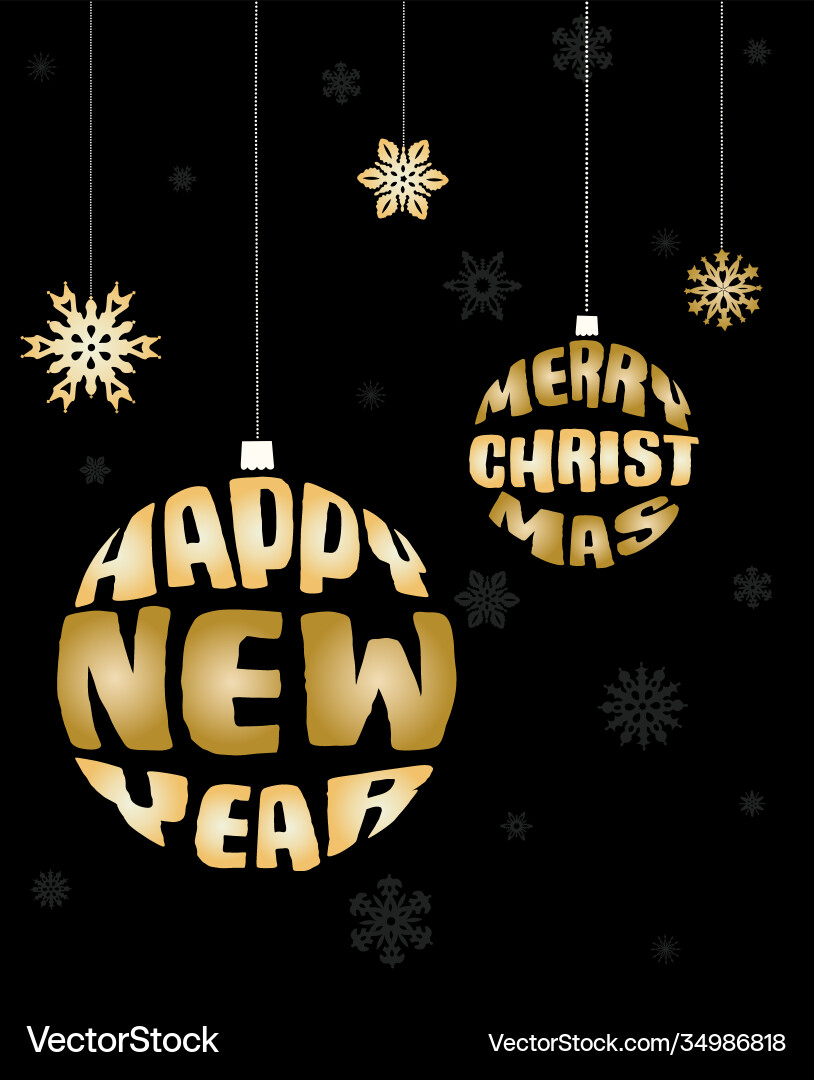 Merry christmas and happy new year greeting card Merry christmas and happy new year greeting card vector image