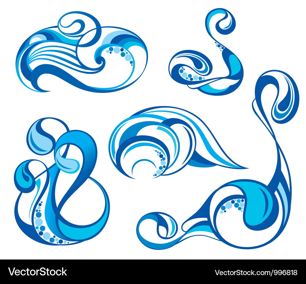 Ocean Wave Patterns Vector Image