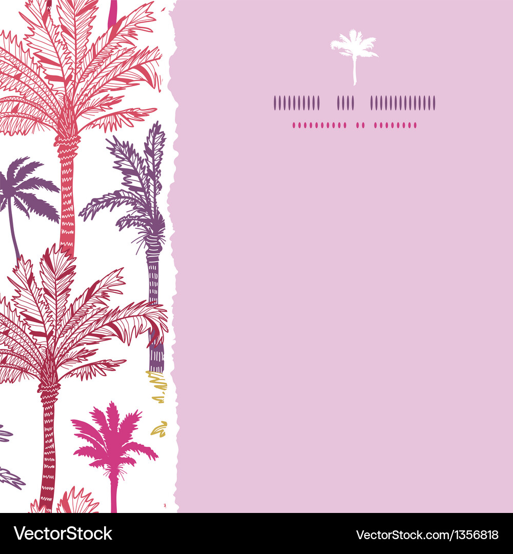 Palm trees seamless square torn pattern background Vector Image