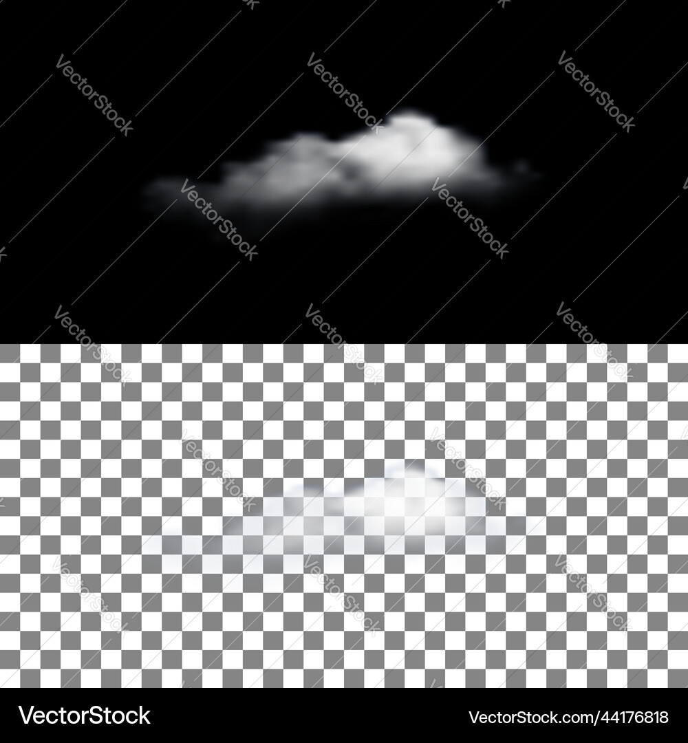 Realistic cloud with transparency Vector Image