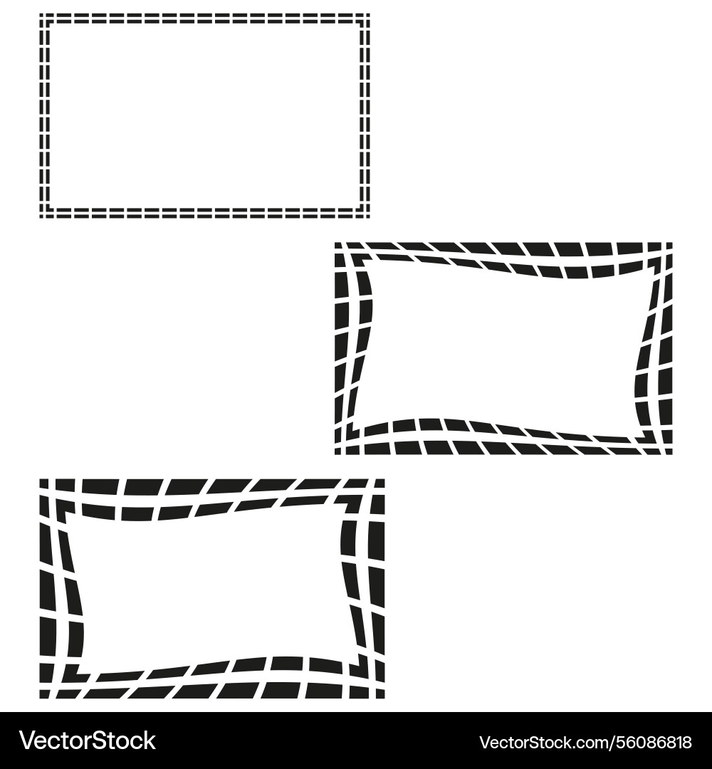 Rectangle line frame grid mesh symbol distorted Rectangle line frame grid mesh symbol distorted vector image