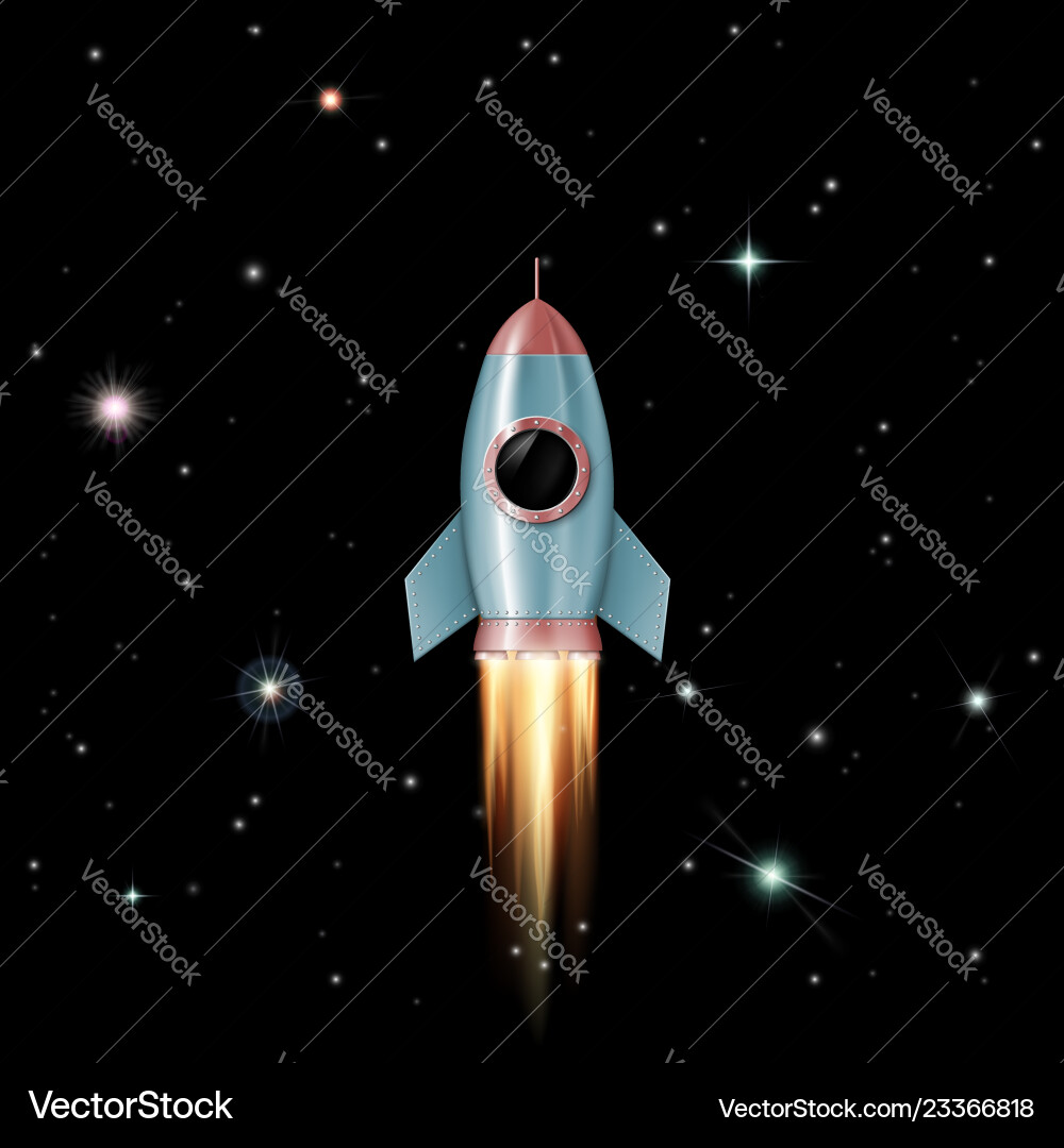 Rocket Soaring into Space vector image