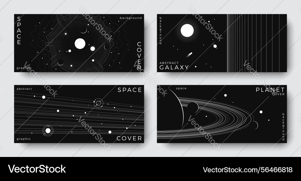 Set of abstract space horizontal backgrounds Set of abstract space horizontal backgrounds Vector Image