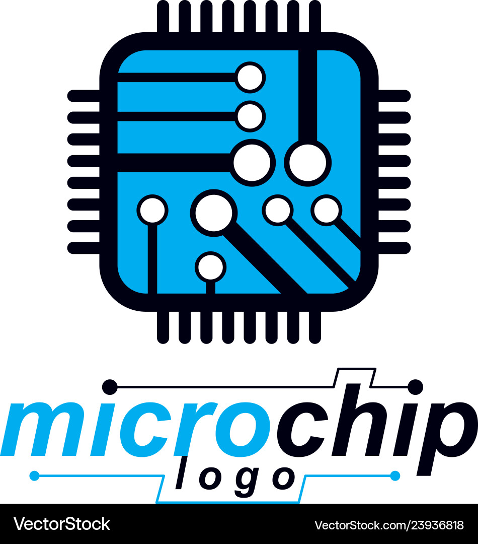 Technology cpu design with square microprocessor Technology cpu design with square microprocessor vector image