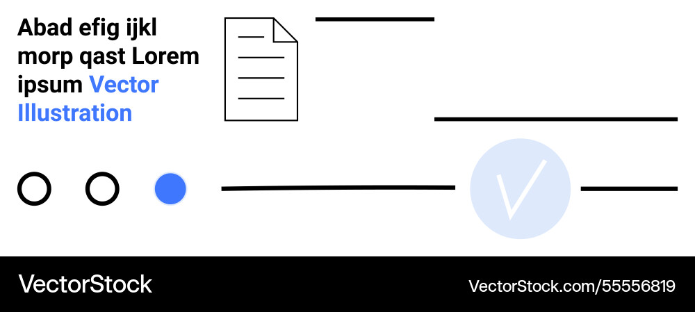 Abstract document with checkmark and text elements Abstract document with checkmark and text elements vector image
