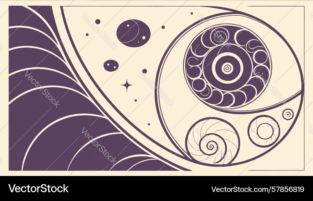 Abstract spiral and circular art with depth vector image