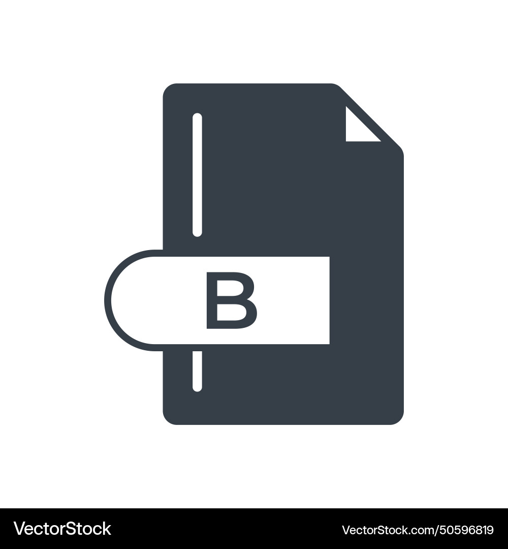 B file format icon extension filled vector image