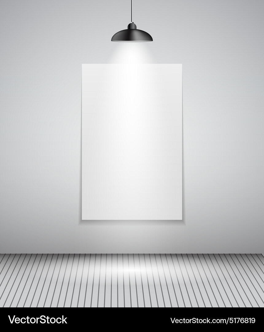 Background with lighting lamp and frame empty Vector Image