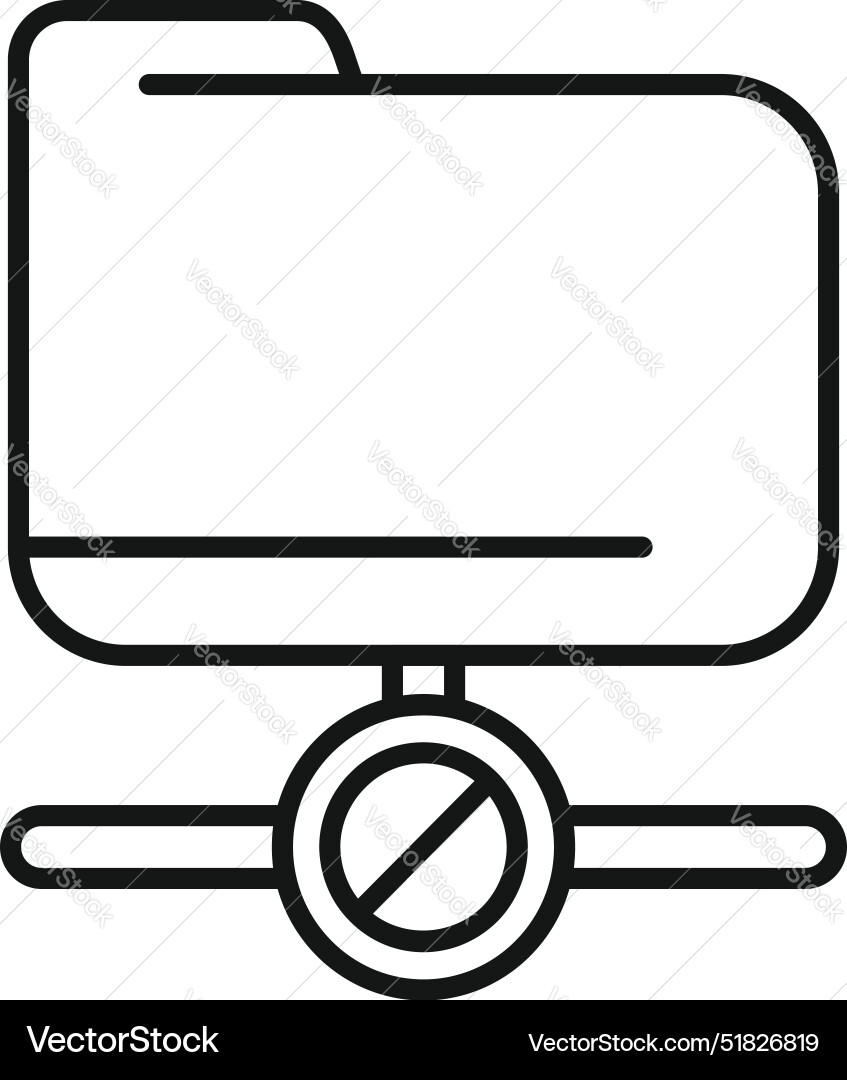 Blocked folder access icon showing restricted data Blocked folder access icon showing restricted data vector image